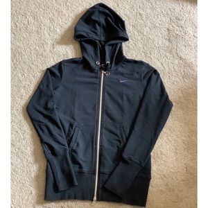 Women’s Black Hooded Dri-Fit Zip Up Sweater